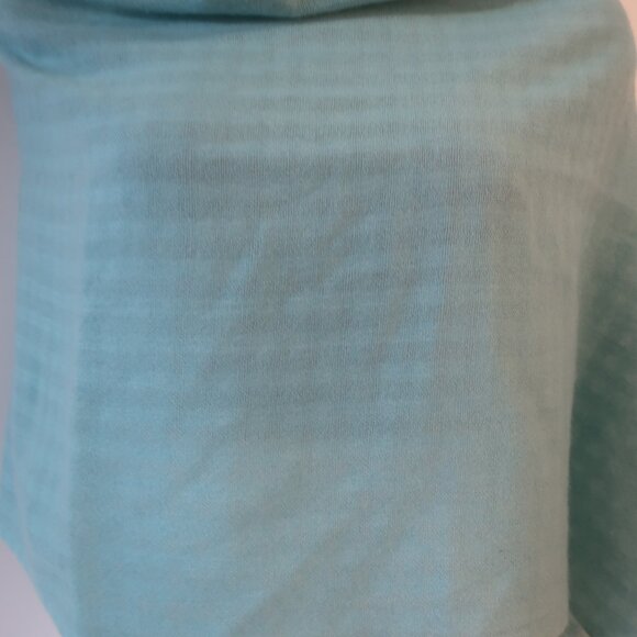 Women Shih Aqua Blue Pure Cashmere Light Knit Shawl Cover OS - Picture 3 of 15